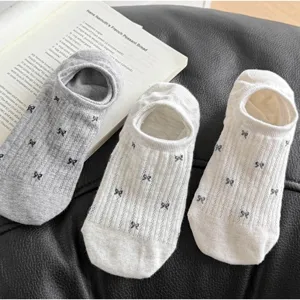 Calzini da barca a rete con fiocco da donna traspiranti estivi sottili corti moda