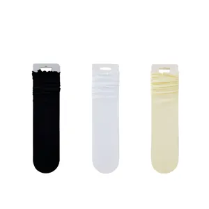 Sommer dünne Eisseide Rüschen Mittelsocken Damen stapelbar süße lässige Loafer Socken 3er Pack