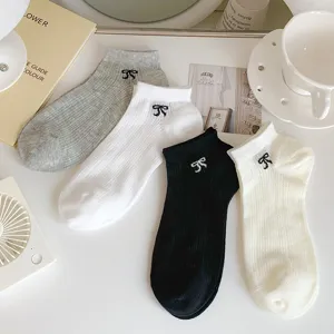 Women's Sweet Bowknot Mesh Short Socks Breathable Hollow Out Lolita Style Casual Ankle Socks Summer Polyester Socks