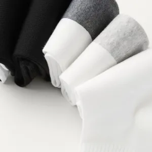 Men's mid-calf sports socks set, breathable and sweat-absorbent cotton casual socks pack