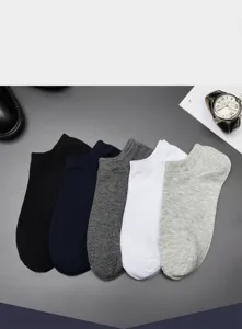 Chaussettes courtes homme respirantes coton invisibles lot multicolore confort quotidien