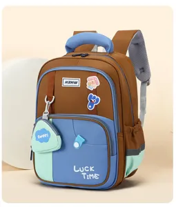 Detailed view of the fresh style student backpack with multi-compartments and waterproof fabric.