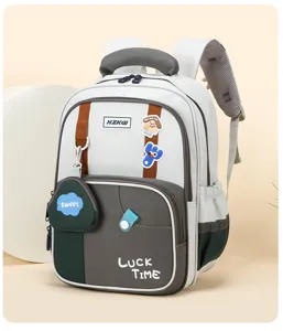 Stylish student backpack with multiple compartments, lightweight school bag for daily use.