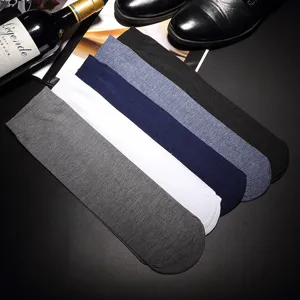 Men summer ultra-thin breathable dress socks ice silk deodorant mercerized cotton mid-tube