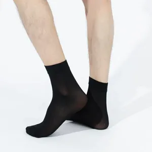 Herren Sommer dünne schwarze Seidensocken atmungsaktive Business Socken elastisch