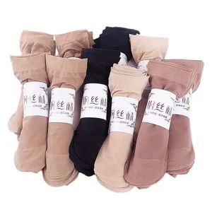 Women's short summer sheer anti-hook thin nude silk stockings durable daily foot socks