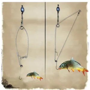 Automatic Fishing Spring Hook Stainless Steel Catapult Trigger Mechanism Outdoor Fishing Tool Accessories