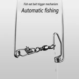 Automatic fishing trigger spring hook tool accessory for outdoor fishing tackle gear.