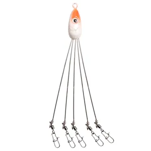 Alabama umbrella rig fishing lure with 5 wire arms and lead head weight for saltwater angling
