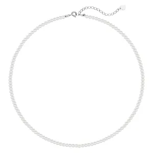 Élégant collier de perles en argent S925 avec chaîne d'extension, bijou minimaliste.