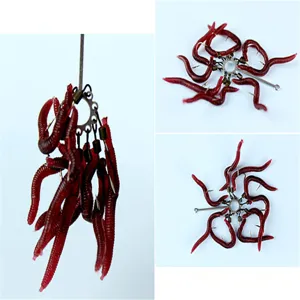 Fishing soft lure artificial bloodworm earthworm bait for bass trout saltwater freshwater fishing