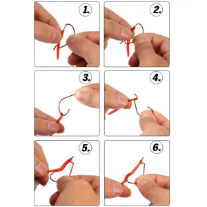 Detailed view showing the step-by-step hook installation guide for soft fishing lures.