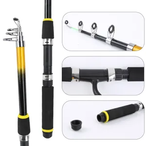 Telescopic fishing rod set for kids and adults portable carbon travel sea fishing pole gear
