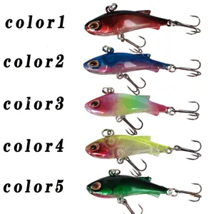 5-pack VIB sinking fishing lure hard bait set with multiple treble hook color options
