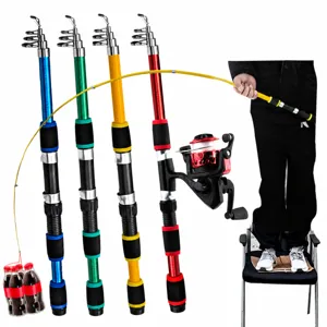 Portable Telescopic Fishing Rod Fiberglass Sea Lure Rod Compact Travel Fishing Pole For Outdoor Fishing