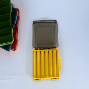 Scatola per gamberi in legno multicolore bifacciale, custodia per accessori da pesca e esche.