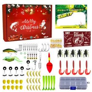 Christmas fishing lure set gift box with hooks baits tackle storage box for outdoor fishing lovers
