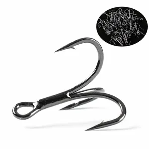 High carbon steel treble fishing hooks sharp anchor hooks for freshwater and saltwater lure fishing