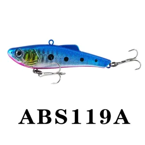 VIB härter Angelköder Detailansicht, blaues und rosa Farbdesign für Süßwasserfischen.