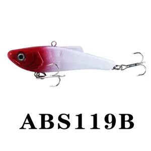 Detailaufnahme des rot-weißen VIB Hart-Angelköders, ideal zum Süßwasserfischen geeignet.