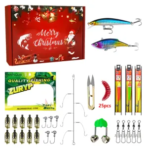 Christmas fishing lure set advent gift box with assorted baits hooks floats and accessories