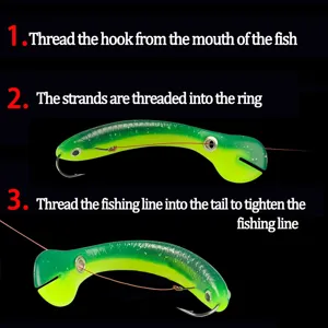 Green soft fishing lure bait for outdoor fishing tackle and freshwater fishing equipment.