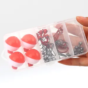 Fishing tackle box set with bobbers hooks and sinkers beginner starter kit equipment