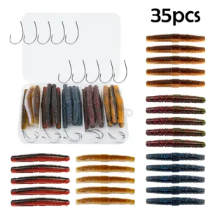 Boxed Tube Baits Soft Plastic Fishing Lures With Ned Rig Hooks Artificial Bait Tackle For Bass Trout Freshwater