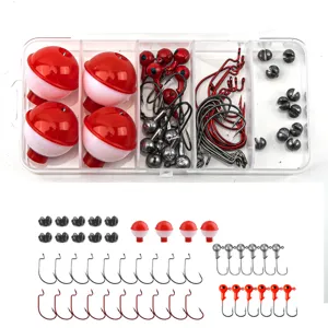 Complete Beginner Fishing Kit Including Assorted Fishing Hooks Ball Floats Split Shot And Lure Fishing Tackle Box Set