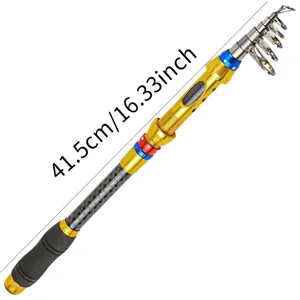 Canne à pêche télescopique en fibre de carbone voyage portable mer équipement 2,4m-3,6m