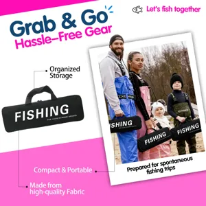 Kinder- und Familien-Angelset mit tragbarer Tasche, ideal für Outdoor-Meeresangelausflüge.