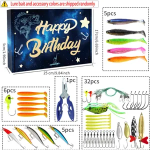 Kit mistero di esca da pesca con confezione regalo esche morbide dure ami pinze attrezzatura
