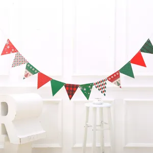 Christmas decoration triangular flag hanging bunting for holiday party school mall indoor layout
