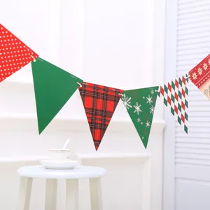 Christmas bunting flags decorative banners for holiday party home school mall setup