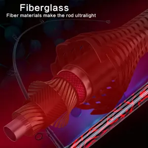 Glasfaser Angelrute Detailansicht mit starkem mehrschichtigem internen Strukturdesign
