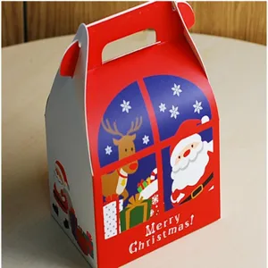Caja de regalo de papel de Navidad caja de embalaje de chocolate de caramelos portátil