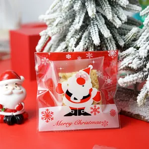 Weihnachtliche selbstklebende Süßigkeitenverpackung mit niedlichem Weihnachtsmann.