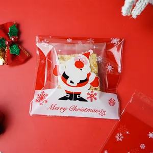 Weihnachtsmann Selbstklebende Süßigkeiten Verpackungstasche für Geschenke und Bäckerei