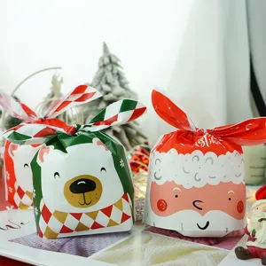 Weihnachtskartoon Bär Hasenohr Süßigkeiten Plätzchen Verpackungsbeutel, festliche Geschenktüte.