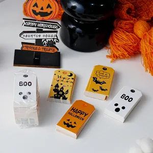 Halloween gift tags paper labels diy decoration spooky pumpkin ghost bat set of 100 pcs