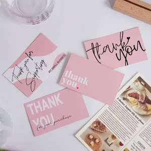 Biglietti di Ringraziamento in Carta Rosa Con Stampa Floreale Cartoline di Auguri per Compleanno Festa Piccola Impresa