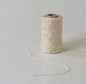 Gold and silver fine cotton thread metallic decorative twine for gift wrapping and DIY crafts