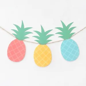 Korean INS Style Paper Pineapple Banner Colorful Fruit Garland Twine Hanging Decoration For Birthday Party Room Decor Photo Props
