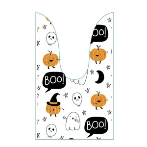 Halloween rabbit ear candy gift bag, cute pumpkin ghost printed packaging bag for party.