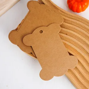 Craft paper bone shaped tags blank paper cards for DIY gifts and hanging labels 100pcs