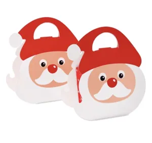 Boîte cadeau en papier Père Noël bonbons biscuits emballage pour décoration de fête de Noël