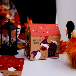 Boite en papier Halloween bonbons cadeau design maison pour fete biscuits emballage