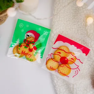 Bolsas autoadhesivas navideñas para galletas envase caramelos transparente 100 unidades