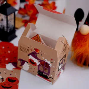 Boite cadeau en papier Halloween pour bonbons biscuits gateaux fete enfants decoration.
