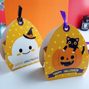 Boîte cadeau en papier pour bonbons d'Halloween fantôme citrouille emballage portable